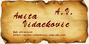 Anita Vidačković vizit kartica